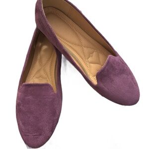 Purple Faux Suede Women's Loafers
